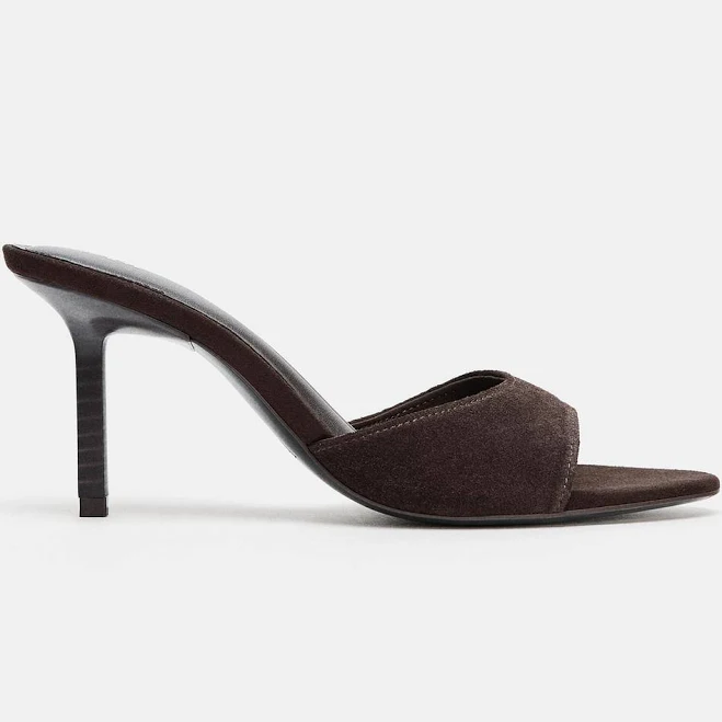 shoes Zara Split Suede Heeled Sandals Zara USA $59.9
