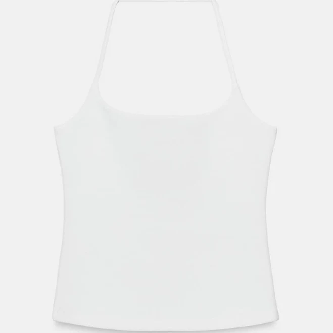 top Zara Stretch Knit Halter Top Zara USA $29.9