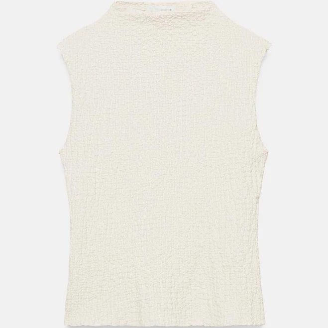 top Zara Textured Mock Neck Top Zara USA $25.9