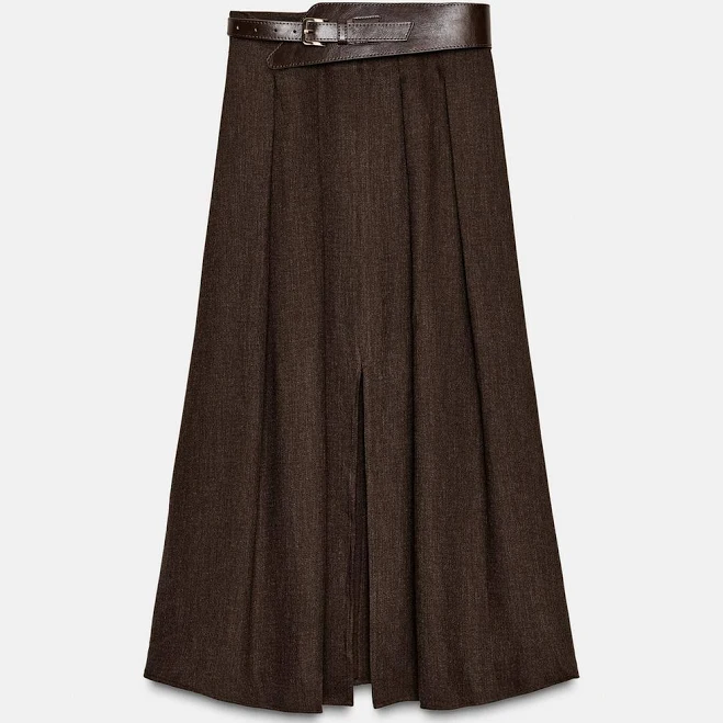 skirt Zara Women's Belted Midi Skirt Zara USA $79.9