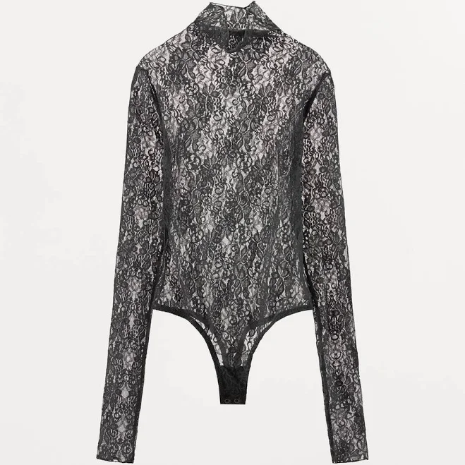 bodysuit Zara Women's Lace Floral Embroidery Bodysuit Zara USA $59.9