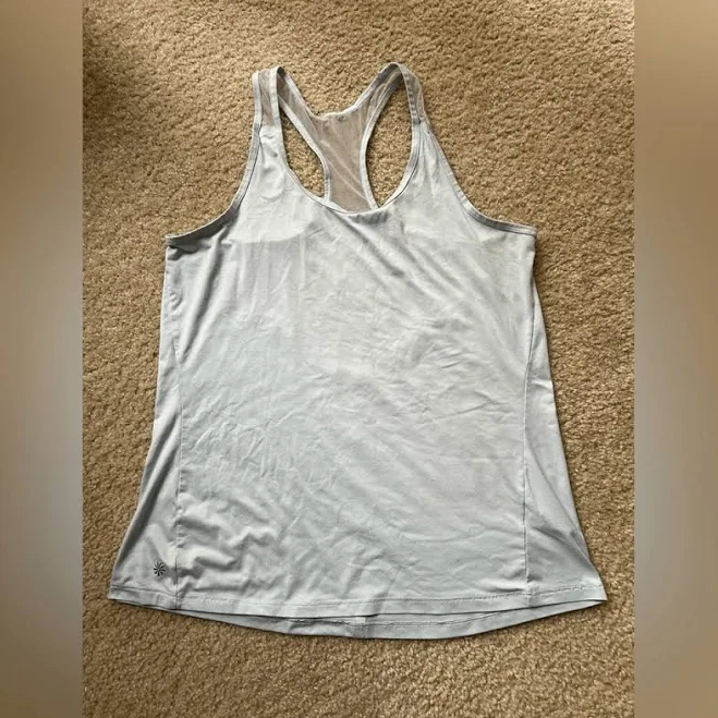 Athleta Sky Blue Mesh Back Flowy Tank Top