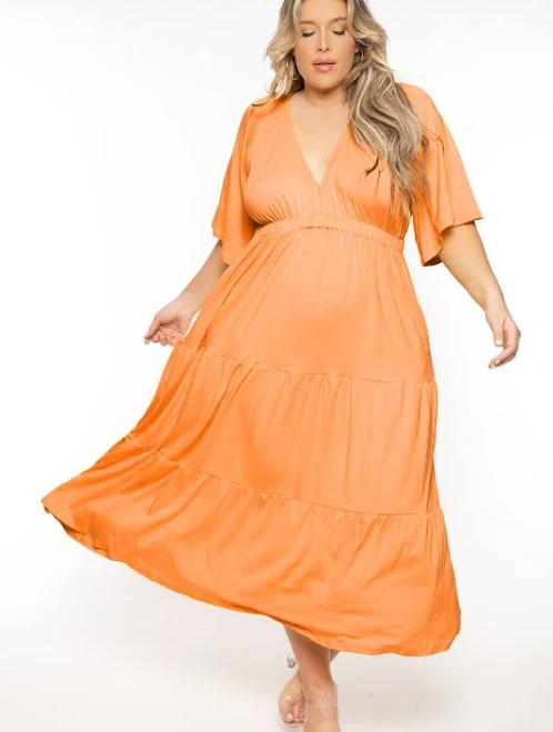 Curvy Sense Plus Size Ariella Tiered Maxi Dress