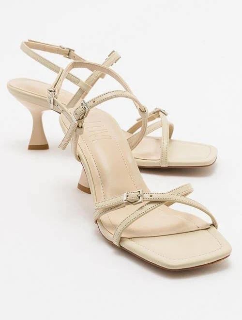 Nebel Women's Strappy Stiletto Vegan Leather Sandals