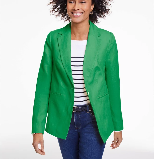 Women's Talbots Classic Linen Single Button Blazer