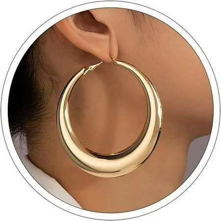 14k Gold Plated Chunky Hoop Earrings