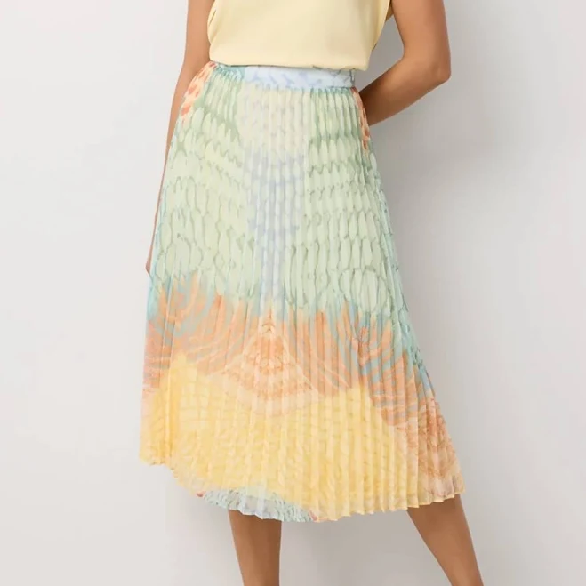 White House Black Market Pleated Chiffon Midi Skirt