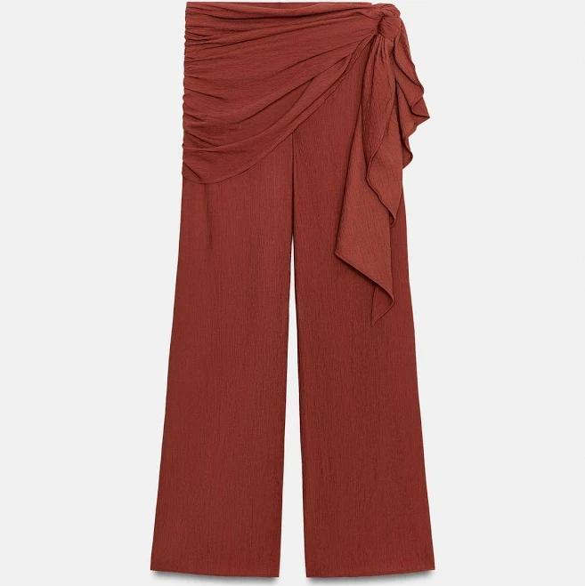 Woman Zara Scarf Wide Leg Pants