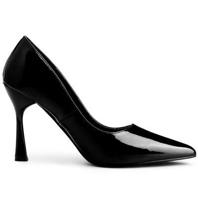 Blissful Step Women's Pointed Toe Stiletto Faux Leather Pumps