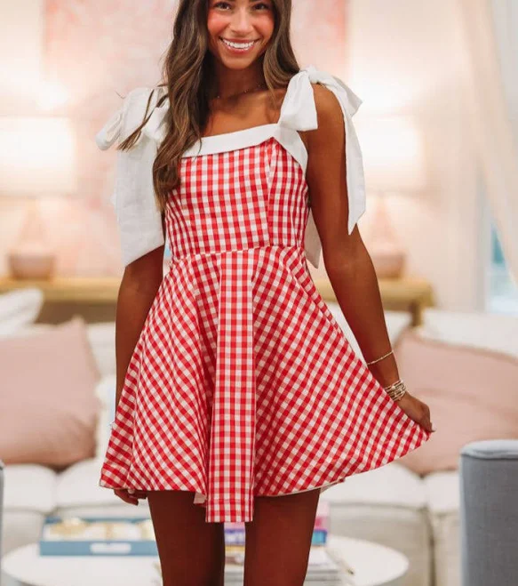 Morning Mantra Gingham Mini Dress