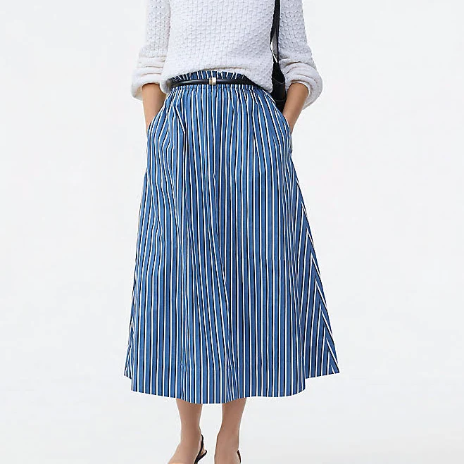 Ann Taylor Women's Striped Cold Plunge Maxi Skirt
