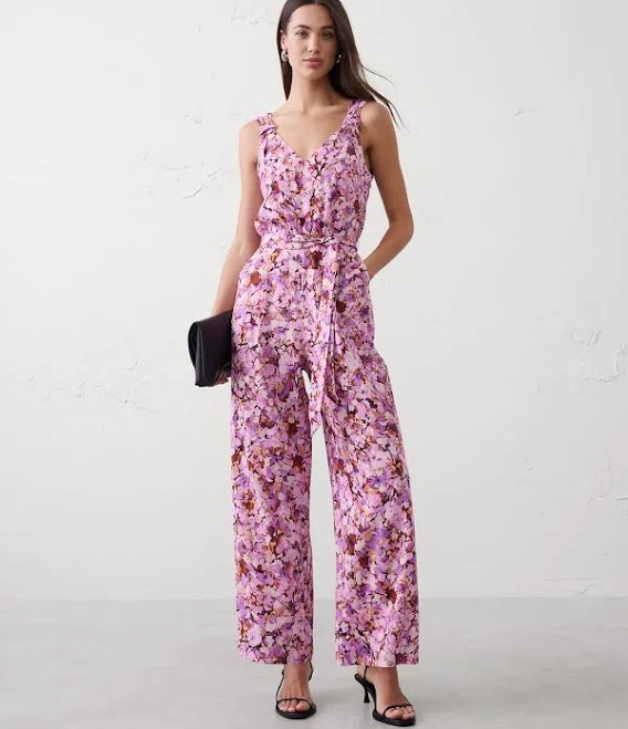 Women's Linen-Blend Origami Knot Jumpsuit