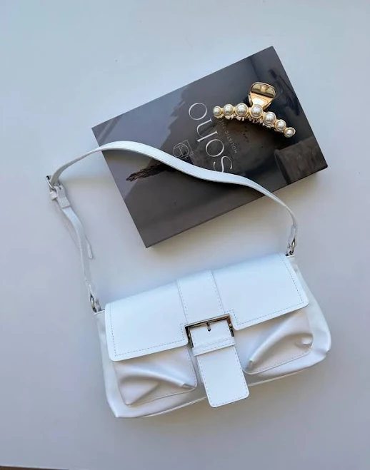 Faux Leather Crossbody Bag with Buckle Flap