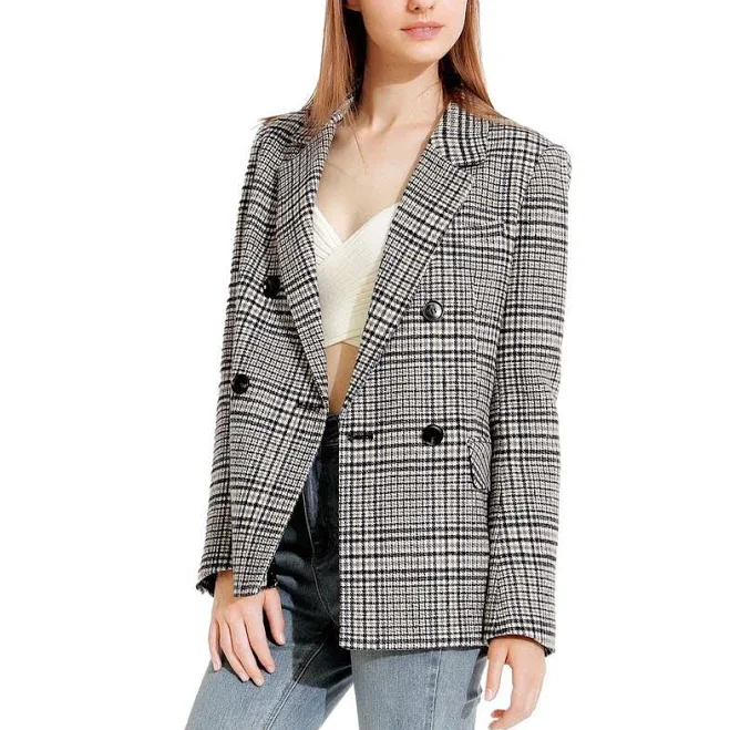 Belle & Bloom Piccadilly Wool Blend Plaid Blazer