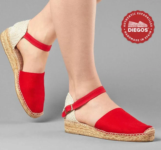 Diegos Low Wedge Espadrilles with Easy Ankle-straps