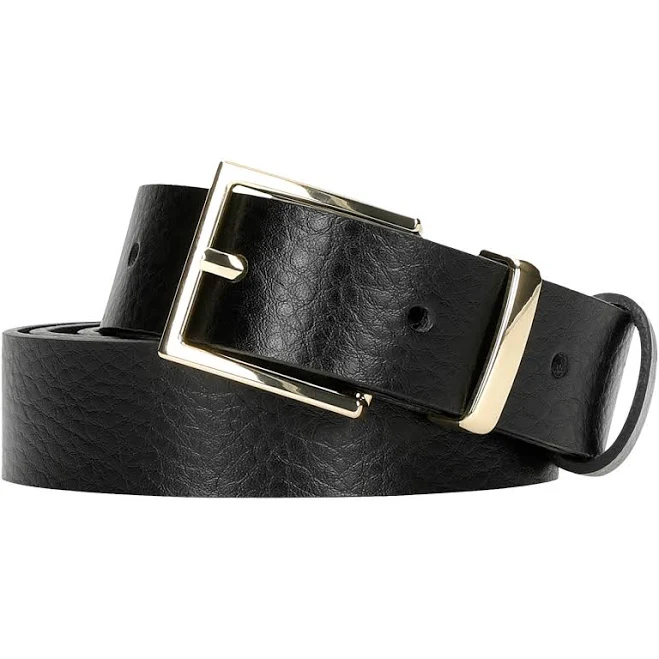 Wojas Women's Leather Belt with Golden Buckle