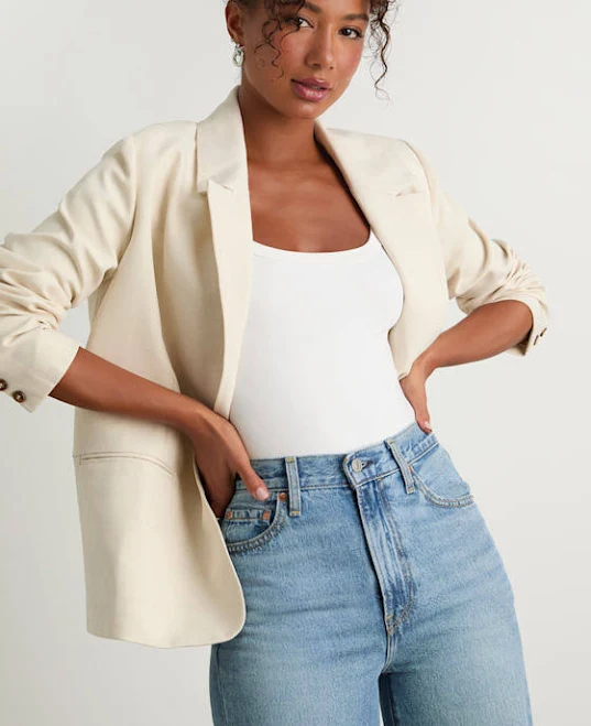 Lulus Oversized Linen Blazer