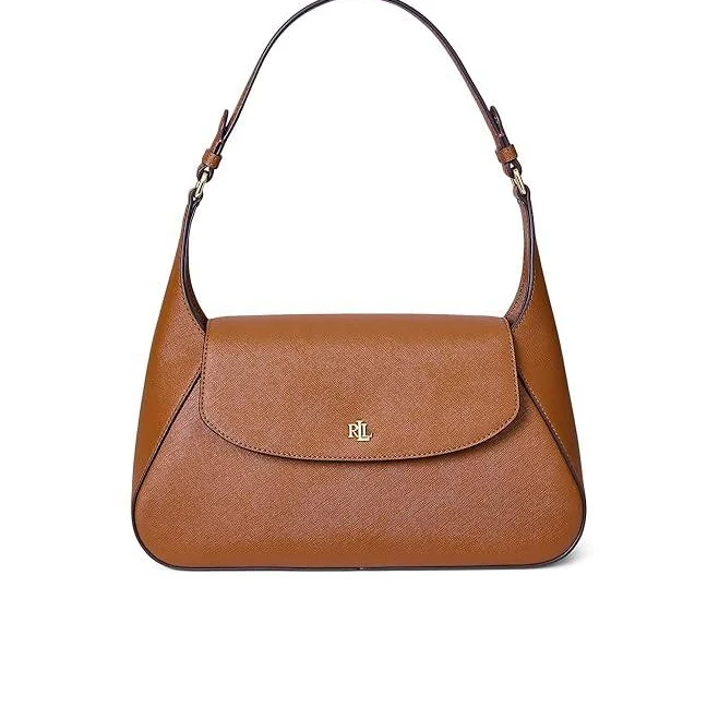 Ralph Lauren Women's Crosshatch Medium Schylar Leather Shoulder Bag