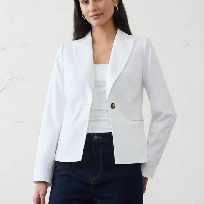 Tailored Linen-Blend Blazer