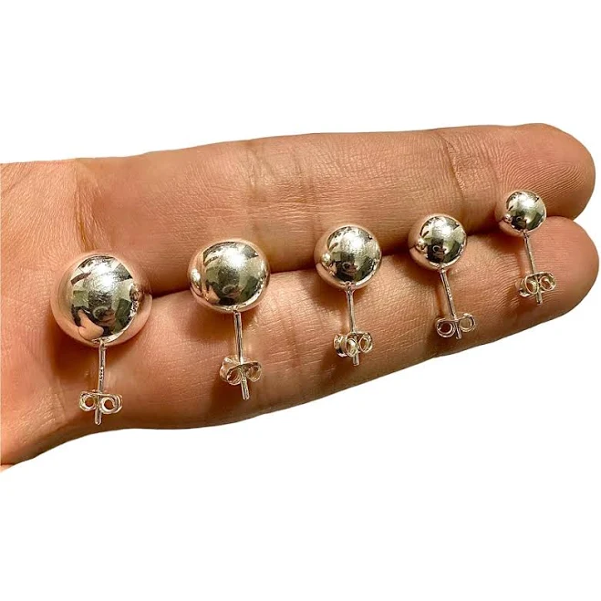 925 Sterling Silver Minimalist Ball Stud Earrings