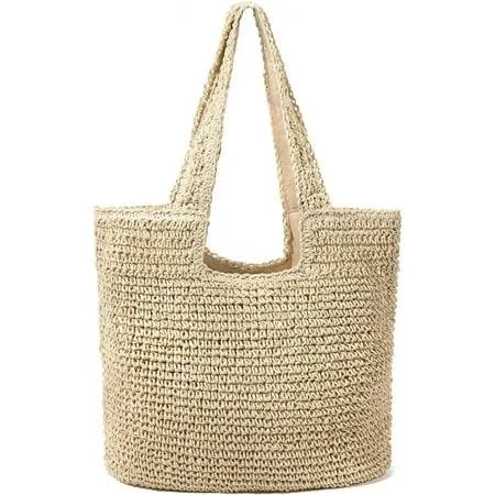 Women's Boho Straw Beach Bag