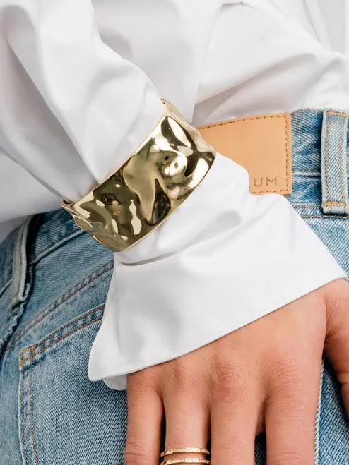 Uncommon James Crushed Statement Cuff Bracelet in Gold