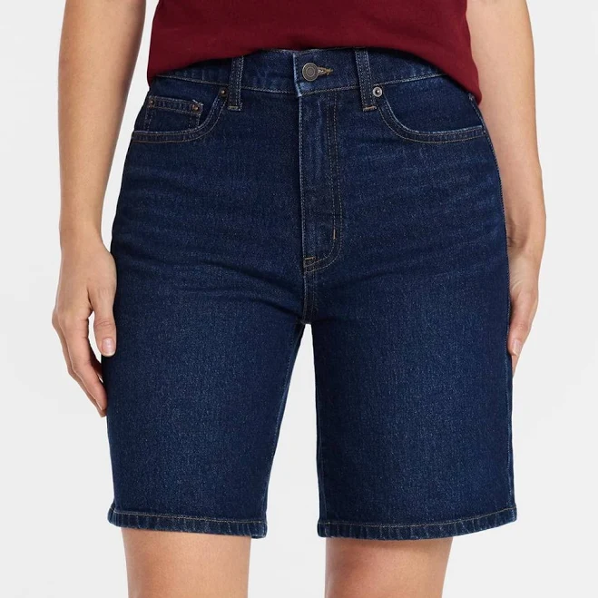 Time and Tru Women's High-Rise Denim Bermuda Shorts