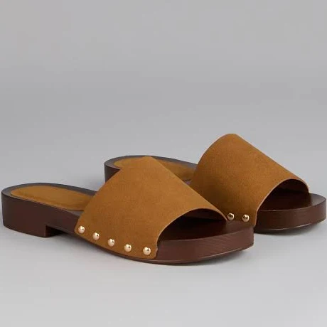 Windsor Easy Does It Wood Sole Slide Sandals