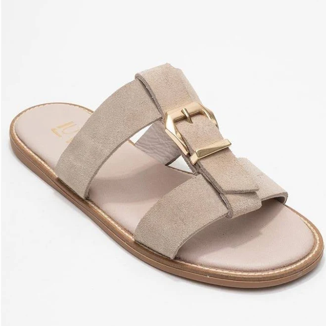 Forever & Always Shoes Women's Sveta Leather Buckled Sandals