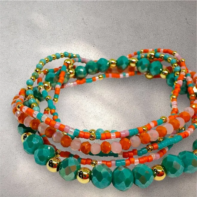 Boho Stretch Beaded Bracelet Stack