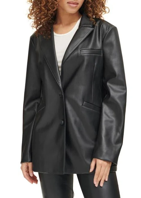Levi's Women's Faux Leather Single-Breasted Blazer