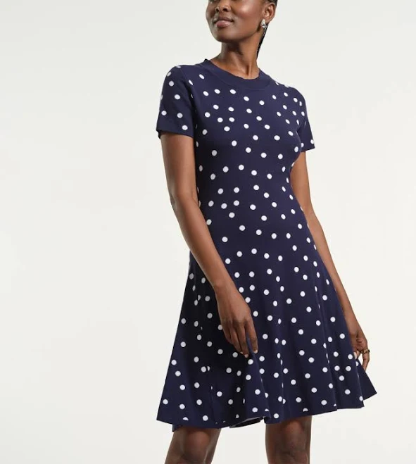 Isaac Mizrahi Women's Polka Dot Flare Dress