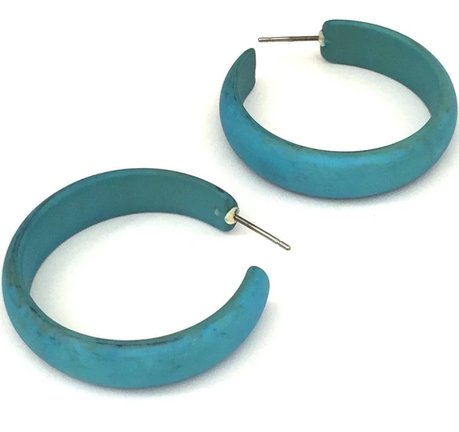 Marbled Lucite Midi Hoop Earrings