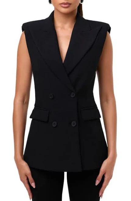 Naked Wardrobe Women's Sleeveless Ponte Blazer Vest