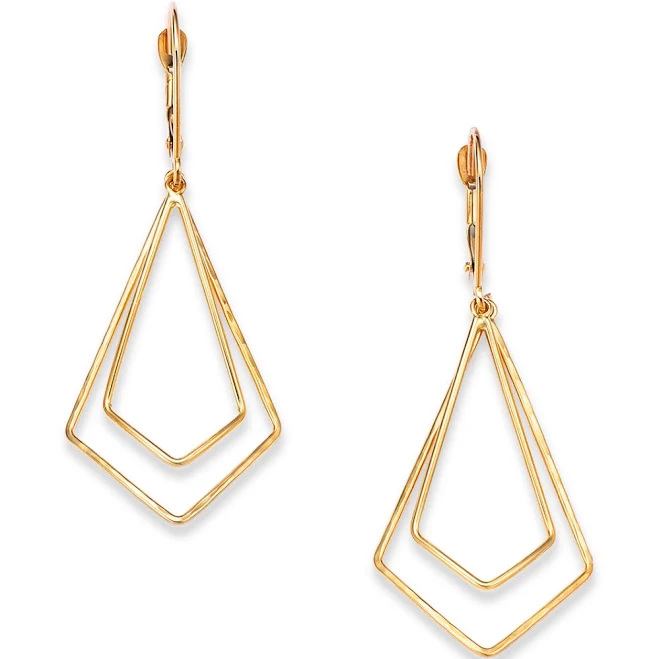 Bloomingdale's 14K Yellow Gold Geometric Dangle Drop Earrings