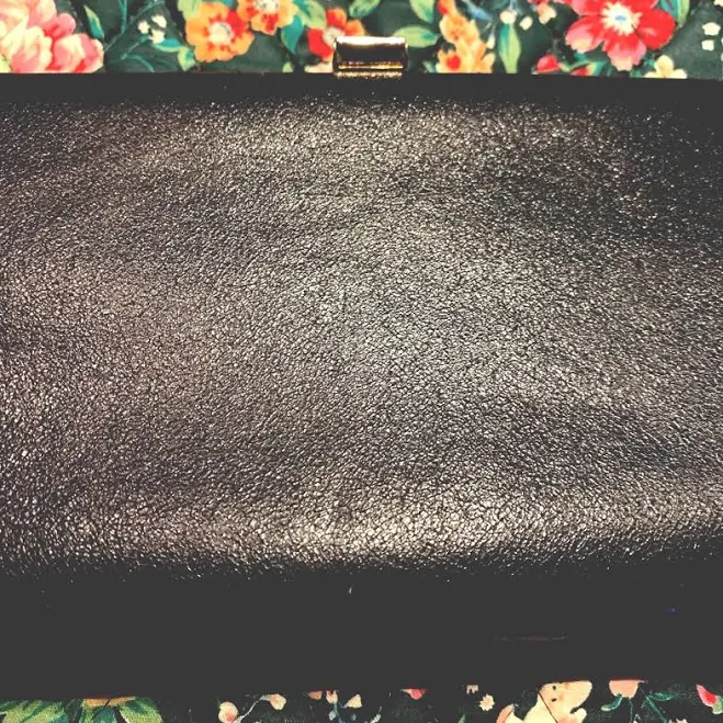 Faux Leather Clutch with Gold Clasp