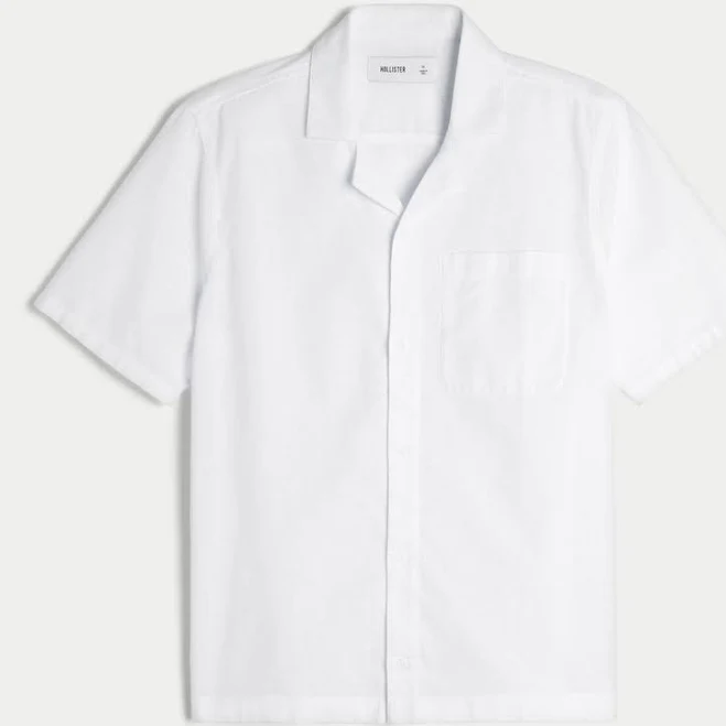 Hollister Men's Relaxed Short-Sleeve Button-Through Shirt