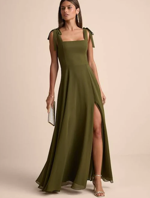 Lulus Square Neck Maxi Dress