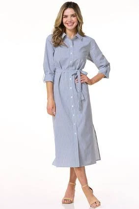 Classic Stripe Poplin Shirt Dress