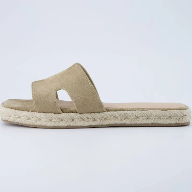 Cushionaire Women's Avocado Espadrille Slide Sandals