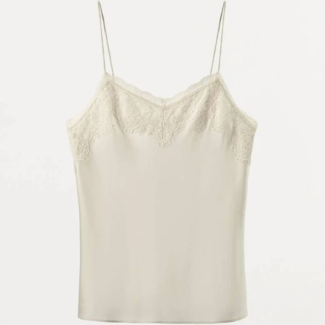 Zara Silk Blend Lace Camisole Top