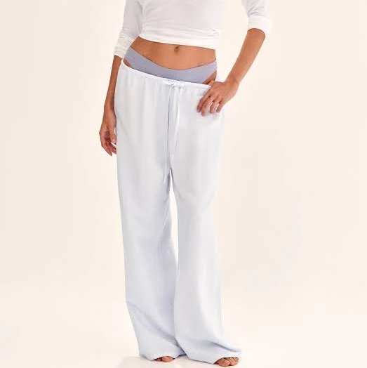 H&M Ladies Linen-Blend Drawstring Pants