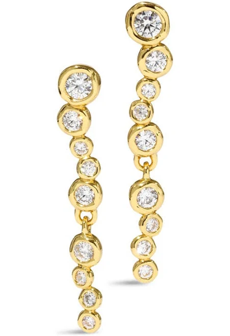 Alexis Bittar Women's Asterales 14K-Gold-Plated CZ Linear Drop Earrings