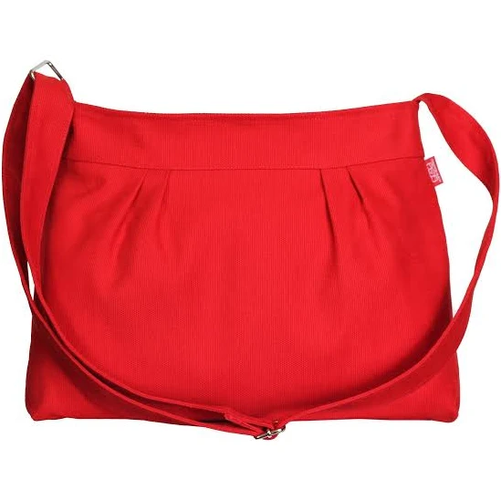 Canvas Pleated Crossbody Bag