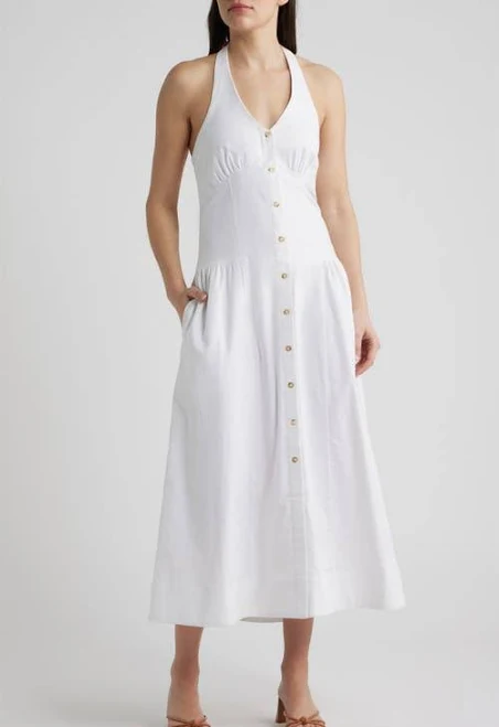 Bernardo Women's Linen Halter Maxi Dress