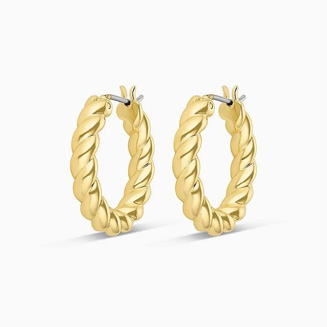 Gorjana Women's 18k Gold Stainless Steel Crew Hoops