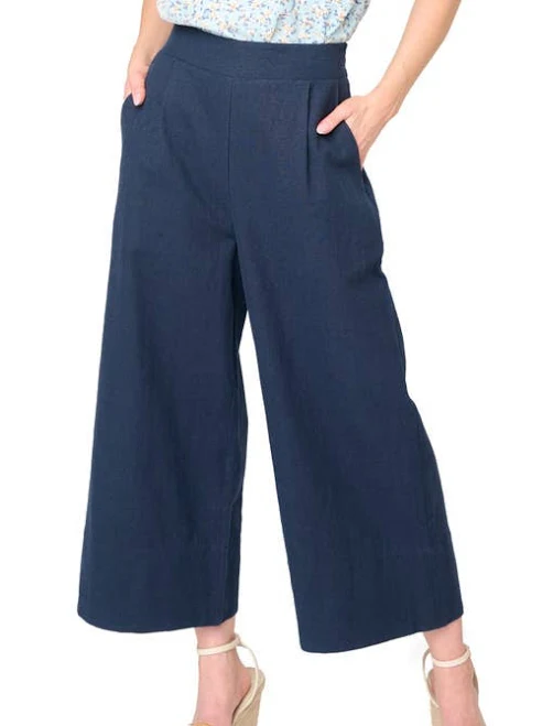 Gibsonlook Crop Wide Leg Linen Blend Pants