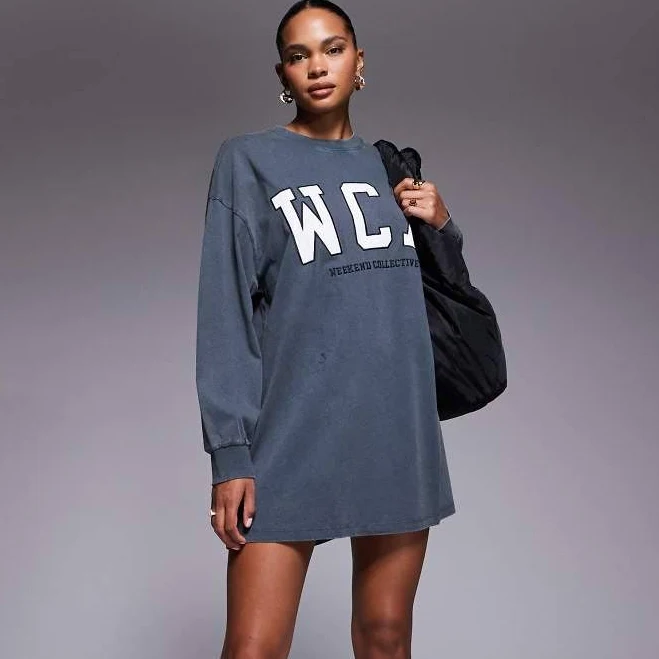 Weekend Collective Icon Oversized Long Sleeve T-Shirt Dress