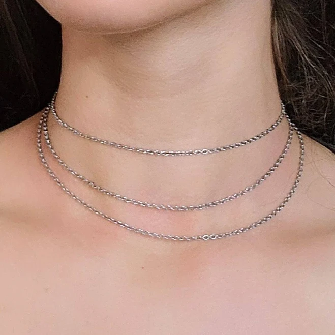 Dainty Minimalist Stainless Steel Rolo Chain Necklace