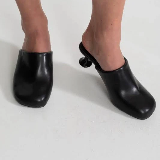 Sculptural Heel Mules